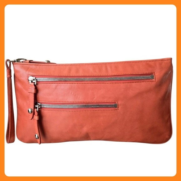 RARE! Hobo International Peach Supple Leather Clutch Handbag Bag‎ - Picture 1 of 5
